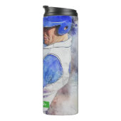 Baseball-Player mit Blue Uniform Thermosbecher (Nach rechts gedreht)