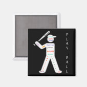 Baseball-Player mit Motivierend Worten Magnet (Vorderseite/Rückseite)
