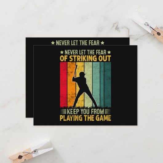 Baseball Player Motivation Einladung (Vorderseite/Rückseite Beispiel)