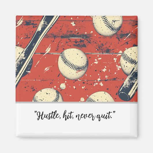 "Baseball Player Motivation Magnet (Vorne)