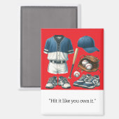 Baseball Player Motivation Magnet (Vorderseite/Rückseite)