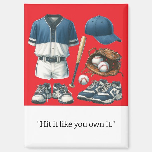Baseball Player Motivation Magnet (Vorderseite)