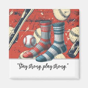 "Baseball Player Motivation Magnet