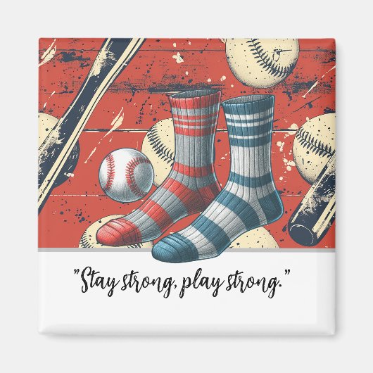 "Baseball Player Motivation Magnet (Vorne)