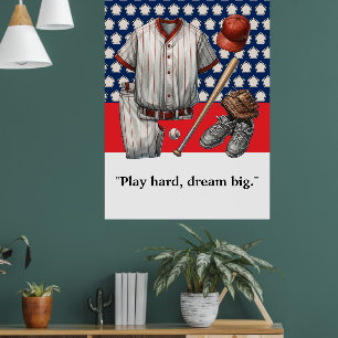 Baseball Player Motivation Poster