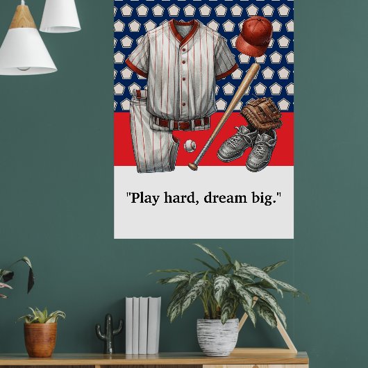 Baseball Player Motivation Poster (Wohnzimmer 1)