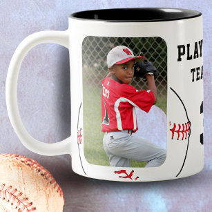 Baseball-Player-Name Team-2-Fotos Zweifarbige Tasse