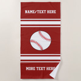 Baseball Player Name Team Club Name Custom Color Strandtuch