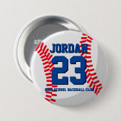 Baseball Player Number School Sportteam Button (Vorne & Hinten)
