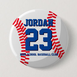 Baseball Player Number School Sportteam Button