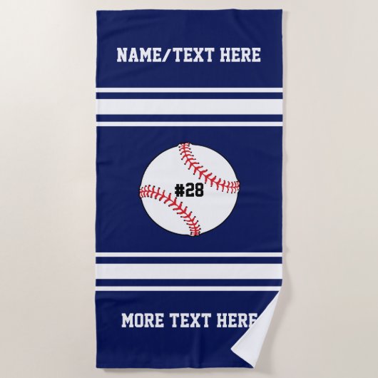 Baseball Player Number Team Club Name Custom Color Strandtuch (Vorderseite)