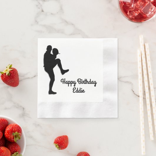 Baseball Player Personalisiert Geburtstag Serviette (Beispiel)