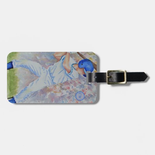 Baseball Player PERSONALISIERT Gepäckanhänger (Vorderseite horizontal)