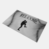 Baseball Player Pitcher Windup Fußmatte (Schrägansicht)