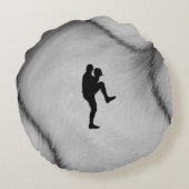 Baseball Player Pitcher Windup Rundes Kissen (Rückseite)