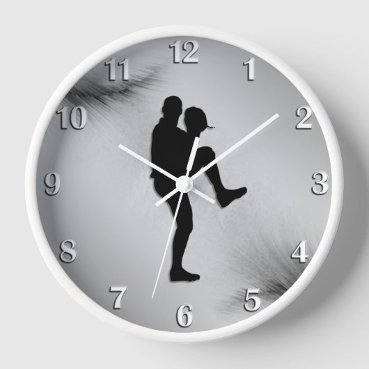 Baseball Player Pitcher Windup weiße Zahlen Uhr (Vorderseite)