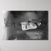 Baseball Player Portrait Holding Bat Poster (Vorne)