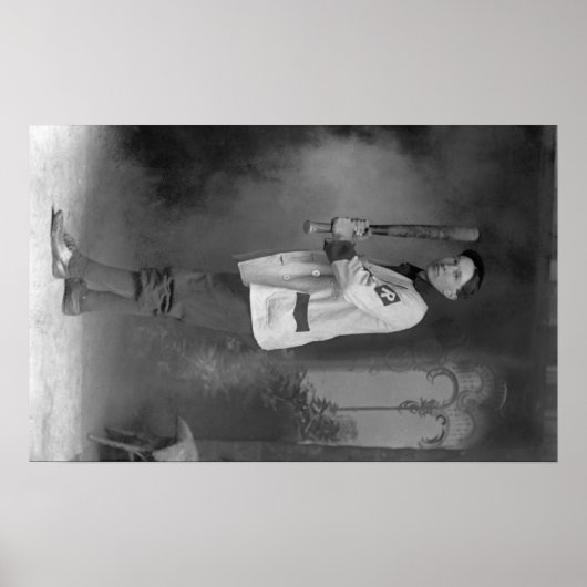 Baseball Player Portrait Holding Bat Poster (Vorne)