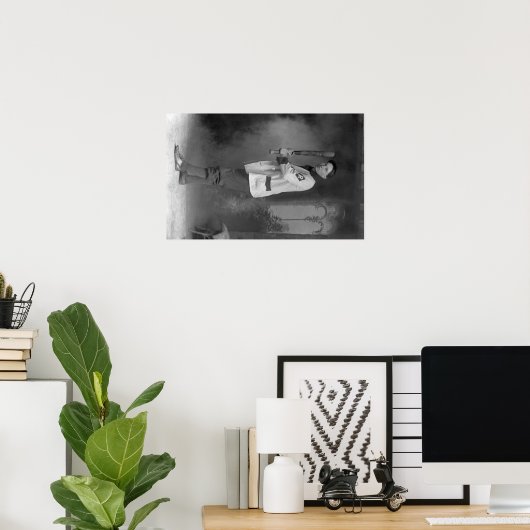 Baseball Player Portrait Holding Bat Poster (Heimbüro)