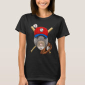 Baseball Player Rat Mouse Pitcher Catcher Baseball T-Shirt (Vorderseite)