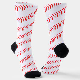 Baseball Player Red Laces Spiral Fun Sport Socken
