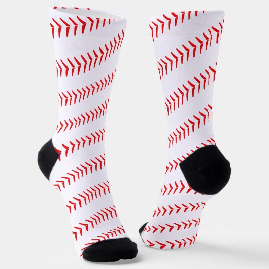 Baseball Player Red Laces Spiral Fun Sport Socken (Gewinkelt)