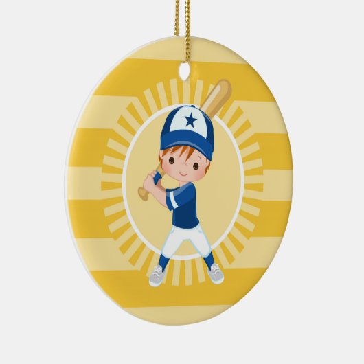 Baseball Player - Redhead Boy Keramik Ornament (Rechts)