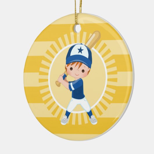 Baseball Player - Redhead Boy Keramik Ornament (Links)