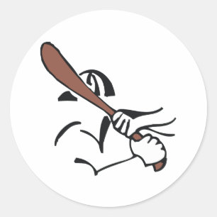 Baseball Player Runder Aufkleber
