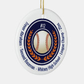 Baseball Player School Blue Keramik Ornament (Rechts)