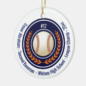 Baseball Player School Blue Keramik Ornament (Links)