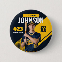 Baseball Player Senior Night Custom Photo Sports Button