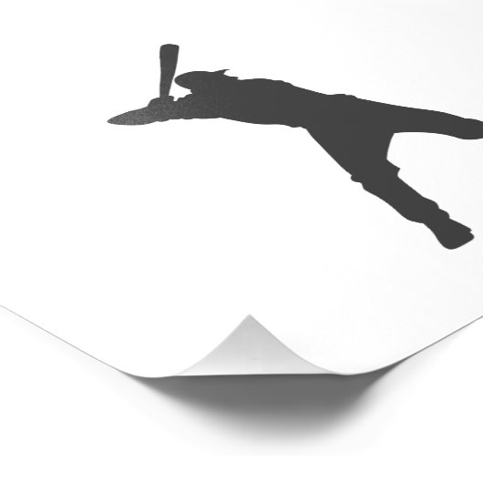 Baseball-Player-Silhouette Fotodruck (Ecke)