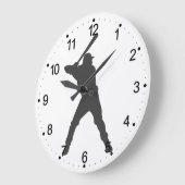 Baseball player silhouette große wanduhr (Winkel)