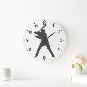 Baseball player silhouette große wanduhr (Zuhause)