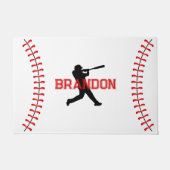 Baseball Player-Silhouette mit dem Thema "Sport" Fußmatte (Vorderseite)
