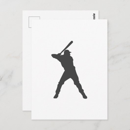 Baseball-Player-Silhouette Postkarte (Vorne/Hinten)