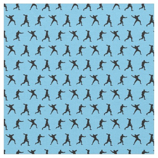 Baseball Player Silhouetten Mini CUSTOM BG FARBE Stoff (Nahaufnahme)