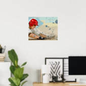 Baseball-Player-Sliding Poster (Heimbüro)