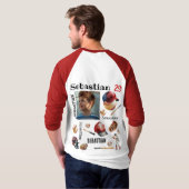 Baseball Player Softball PERSONALISIERTER Foto Nam T-Shirt (Schwarz voll)