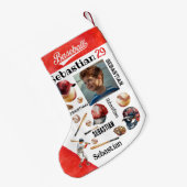 Baseball Player Software PERSONALISIERT Foto & Nam Kleiner Weihnachtsstrumpf (Rückseite (Hängend))