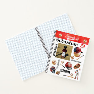 Baseball Player Software PERSONALISIERT Foto & Nam Notizblock