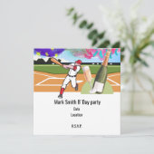 Baseball Player spielt Baseball Einladung (Stehend Vorderseite)