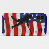 Baseball Player Sports Ball Game US Flag Case-Mate iPhone Hülle (Rückseite (Horizontal))