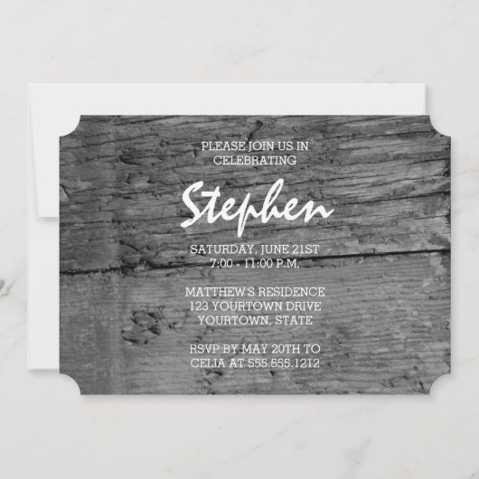 Baseball Player Sports Rustikales Foto Abschluss Einladung (Rückseite)