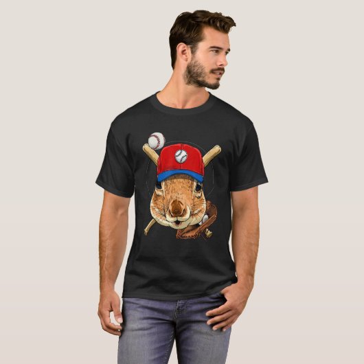 Baseball Player Squirrel Pitcher Catcher Baseball T-Shirt (Vorne ganz)
