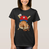 Baseball Player Squirrel Pitcher Catcher Baseball T-Shirt (Vorderseite)