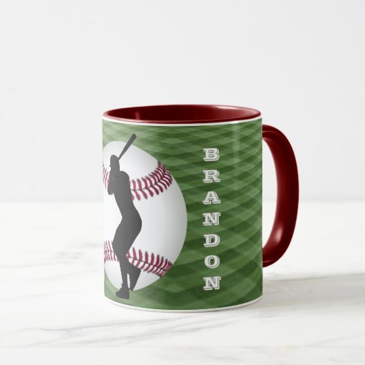 Baseball-Player-Tasse mit seinem Namen Tasse (VorderseiteRechts)