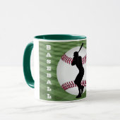 Baseball-Player-Tasse mit seinem Namen Tasse (Vorderseite Links)