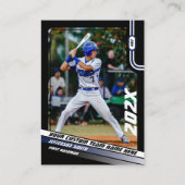 Baseball Player Trading Card Custom Blue Geschenk Telefonnummerkarte (Vorderseite)